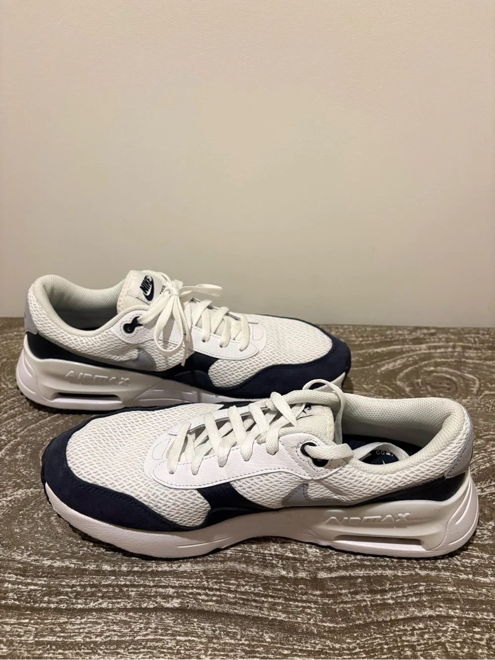 Nike Men's Air Max Running Shoes, White/Wolf Grey-Obsidian, 11.5 US
